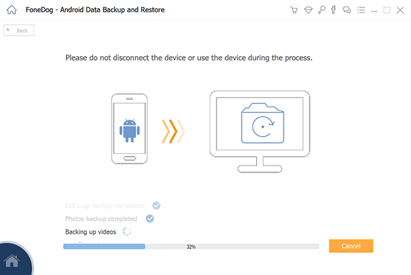 Android FoneDog Backupで復元モードに入る