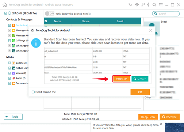 FoneDog Android Data Recovery - ディープスキャンを使用してSDから写真を復元する