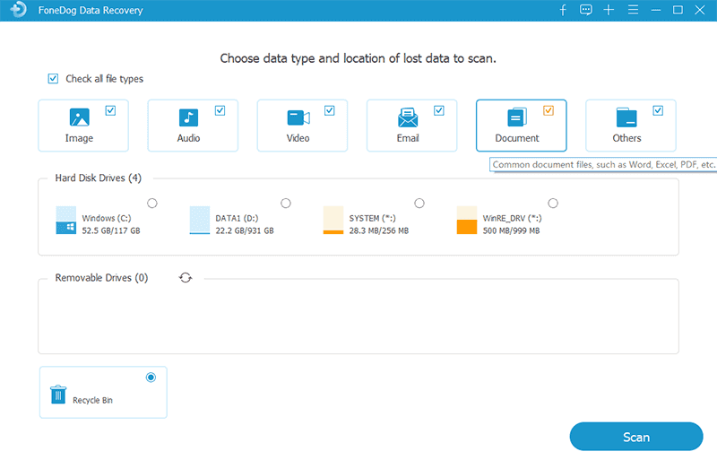 Excelファイル回復に最適なツール – FoneDog Data Recovery