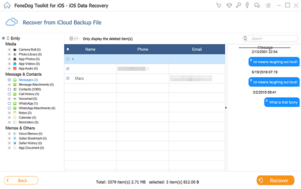 iCloudから削除されたiMessageを復元する最良の方法：FoneDog iOSデータ復元