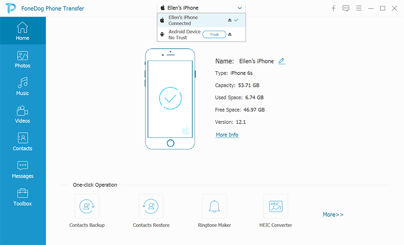 FoneDog Phone Transferを使用してAndroidデバイスからiPhoneにファイルを転送する