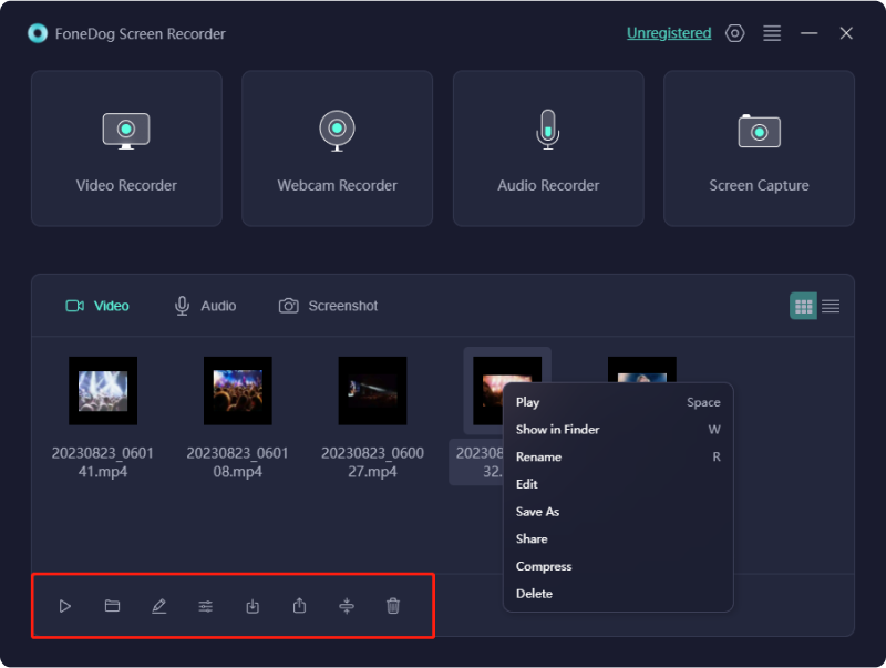 FoneDog Screen Recorderを使用したSnapchat画面録画 - 録画の編集