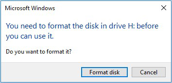 エラー「ドライブでディスクをフォーマットする必要があります」を修正