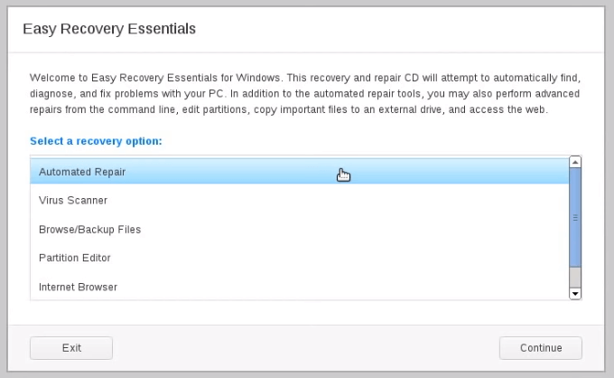 EasyREでコンピューターを修復する