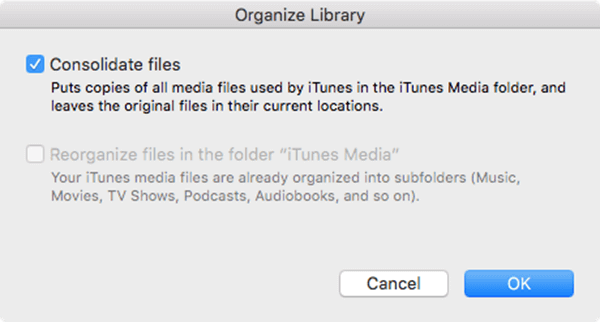 iTunes用ファイルを統合する
