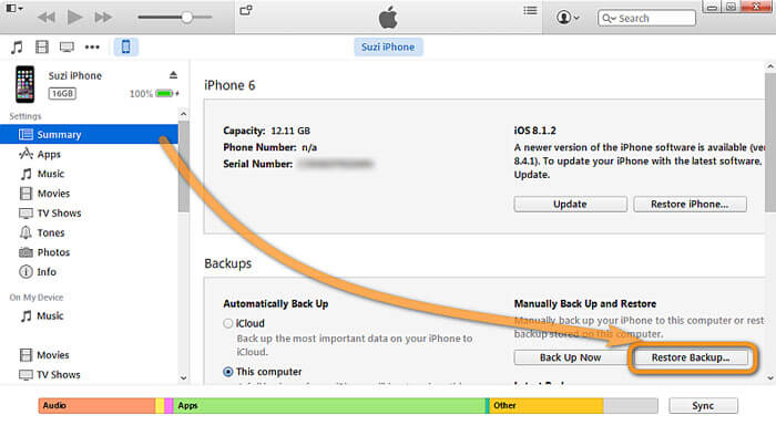 復元 -  iphone-backup-to-itunes