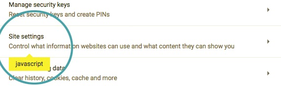 ChromeでJavascriptを有効にして修正する