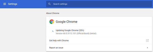 Google Chromeを更新してChromeメニューがないことを修正する
