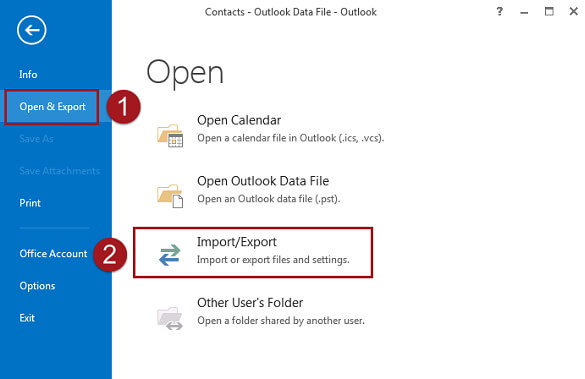 iCloudからOutlookに連絡先をエクスポートする