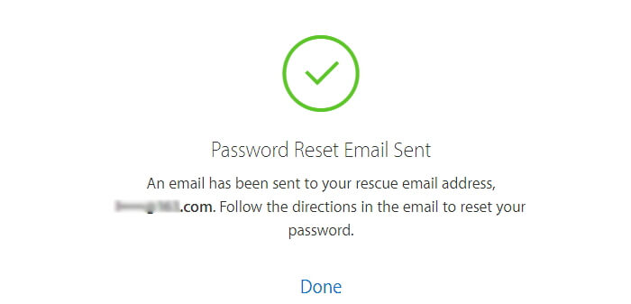 Apple IdパスワードリセットEメール送信