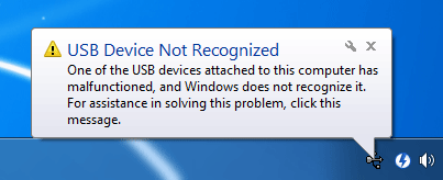 USBが認識されないエラーの原因