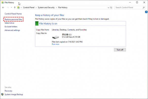 Windows ファイル履歴を使用して Microsoft Project ファイルを回復する