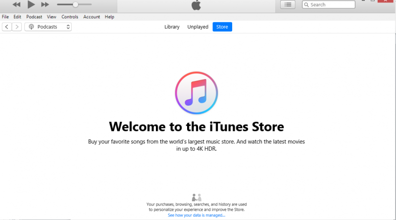 ポッドキャストをダウンロードするには、iTunesStoreにアクセスしてください