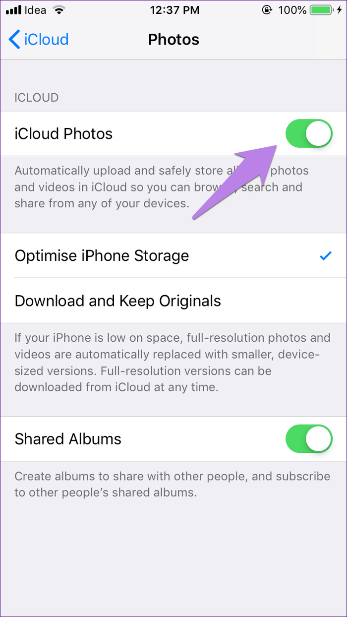 iPhone からは写真を削除するが、iCloud からは削除しない - iPhone で iCloud 写真を無効にする