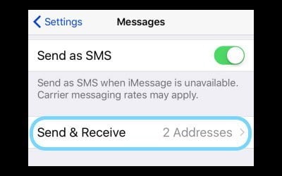 iMessage設定をリセットする