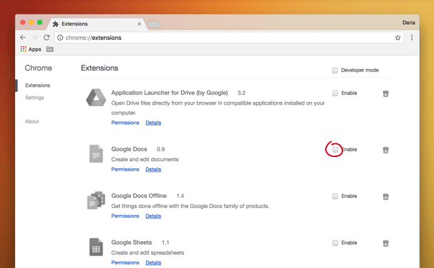 Chromeの問題で拡張機能を削除する