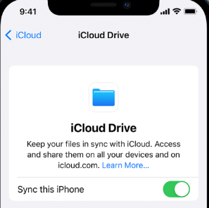 iCloud Driveのバックアップ設定をオンにする