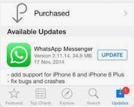 iOS で WhatsApp Messenger を更新する