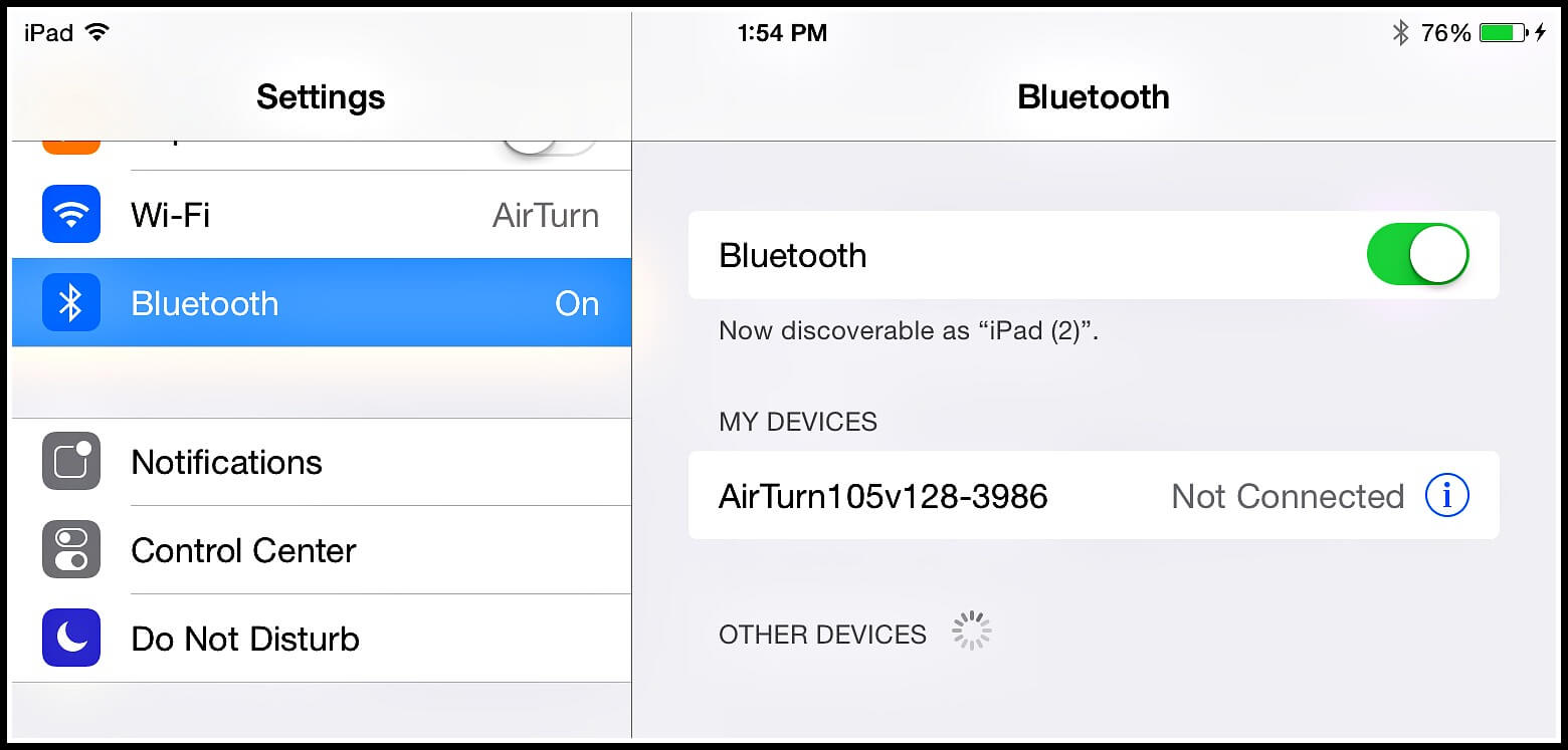 Ipad Bluetoothをオフにする