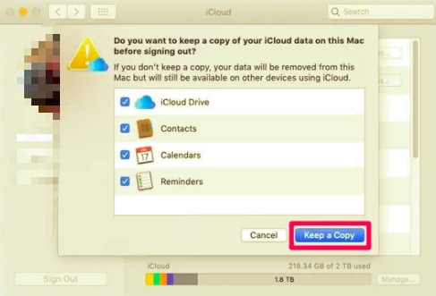 MacでiCloudをオフにする前にコピーを保管してください