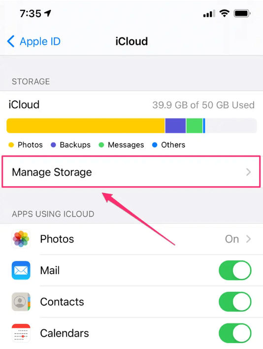 iOS でメッセージを iCloud にバックアップする