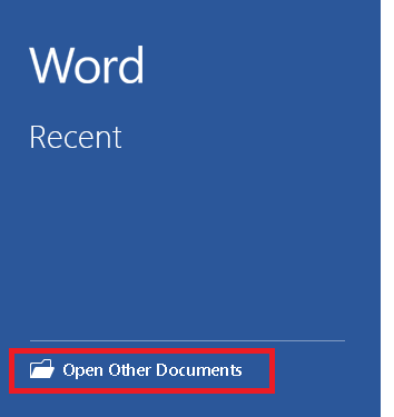 最近のファイルからWord文書を回復する