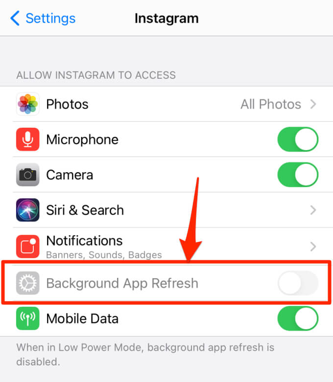iPhoneのフリーズを修正するには、アプリのバックグラウンド更新をオフにしてください