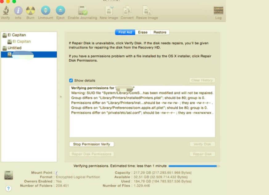 Macのジャンクファイルをクリーンアップするためのディスク権限を修正