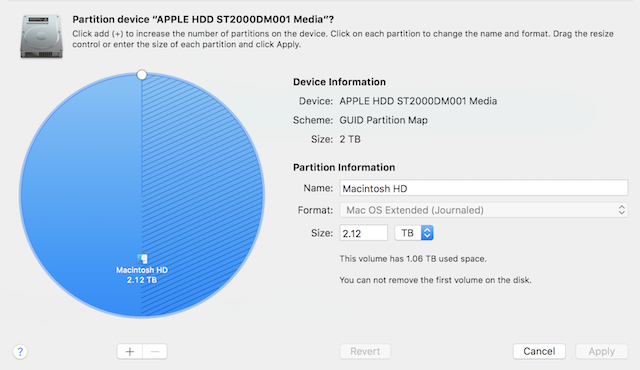 削除されたボリュームを持つMacのパーティションのサイズ変更