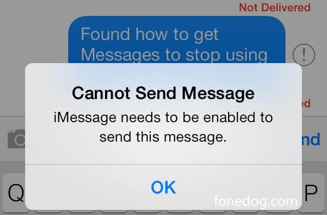 Imessageがこのメッセージの問題を送信できるようにする必要性を修正