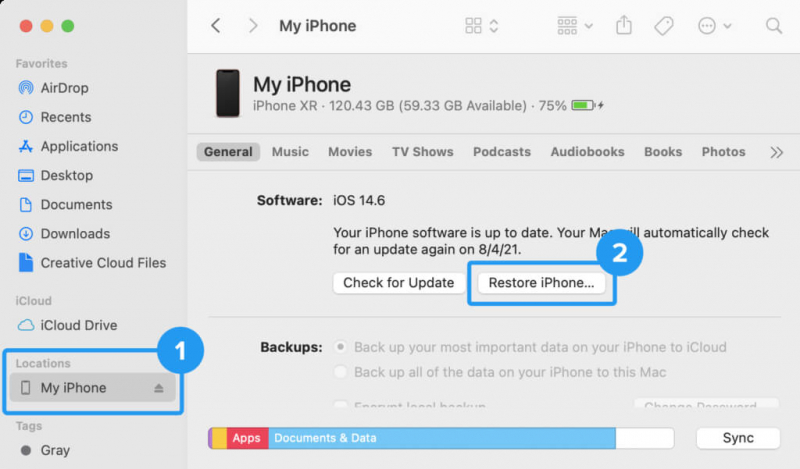 Finderを使用してiPhoneで最近削除したメッセージを復元する