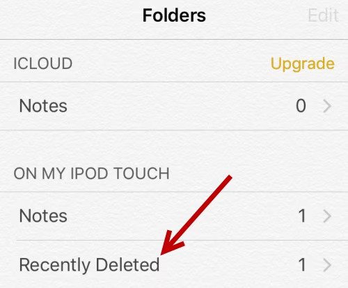 最近削除したフォルダーを使用してバックアップなしでiPhone上の削除されたメモを復元する