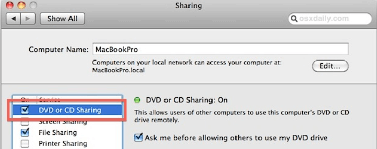 Apple Remote Disc を使用して Macbook Air で DVD を再生する