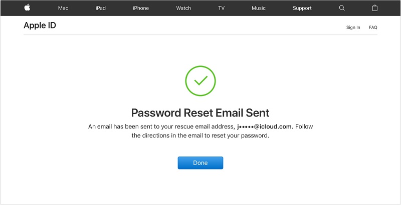 Apple iTunes パスワードをリセットするためのパスワード リセット メールを取得する