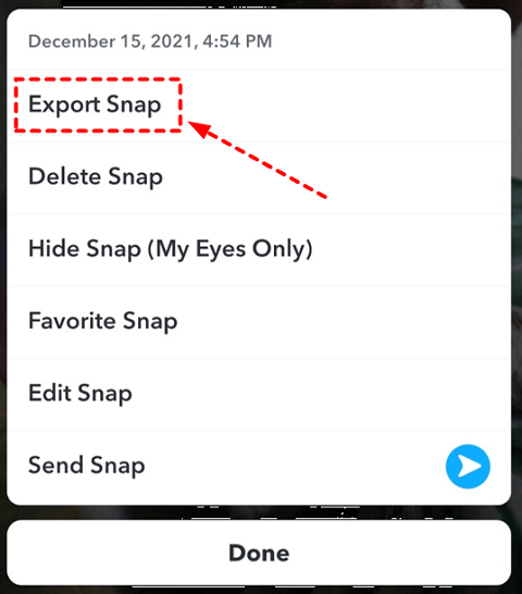 Snapchatアプリのメモリー機能を使用してiPhoneで削除したSnapchat写真を復元する