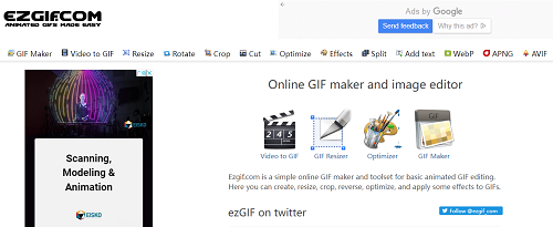 Ezgif を使用してムービーを GIF に変換する