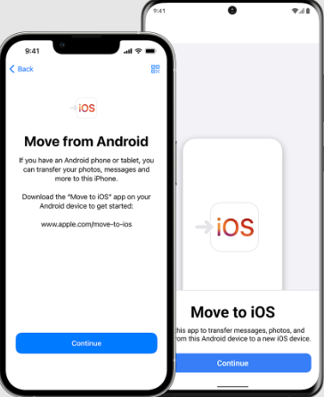 Move to iOS を使用して Google Pixel から iPhone にデータを転送する