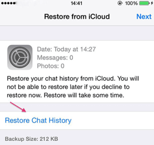 iOSで削除されたWhatsAppメッセージを復元する