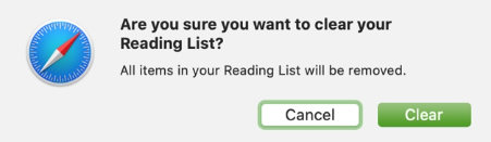 Macでリーディングリストをクリアする方法