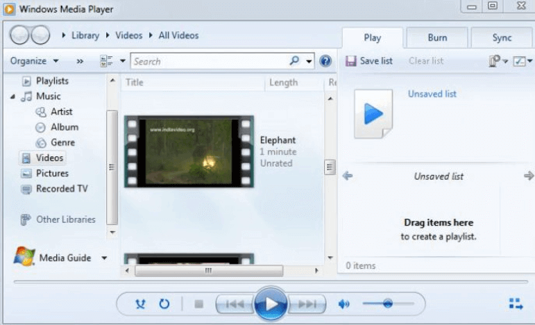 Windows Media Player を使用して MP4 ファイルを結合する