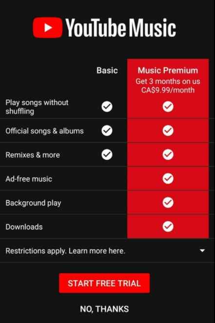 Youtube MusicPremiumのメリットを確認する