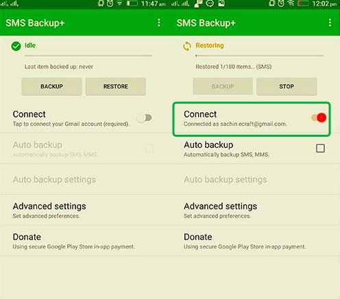 SMS Backup +を使用してAndroidからAndroidにメッセージを転送する