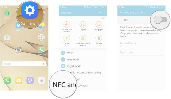 Nfc経由でSamsung間でデータを転送する