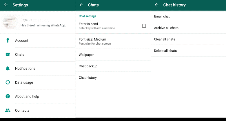 Androidデバイスを使用してメールでWhatsAppチャットを転送する