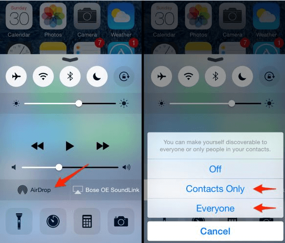 AirDropを使用してiPhoneから大きなビデオを送信する