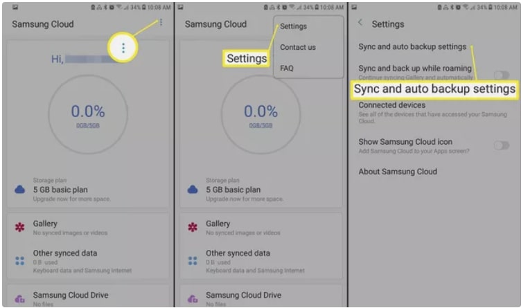 Samsung Cloudを使用してSamsung Noteを新しい携帯電話に転送する