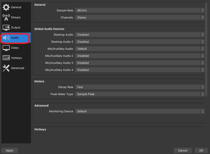 OBS が Windows で音声のみを録音する方法