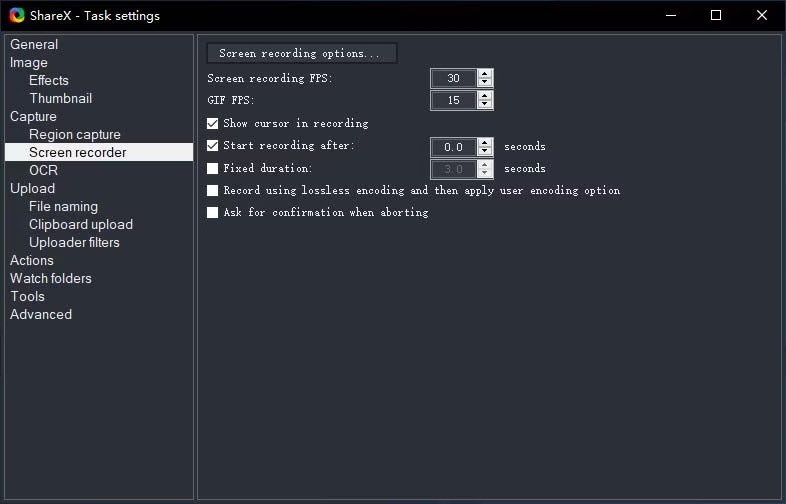 その他の Snagit 無料代替手段 - ShareX