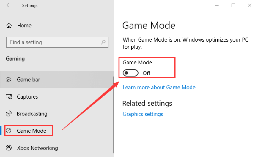 ゲーム モードをアクティブにして Xbox ゲーム バーを動作させる