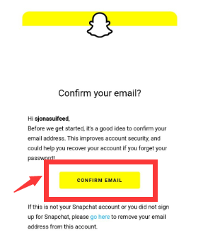 Snapchatアカウントのロックを解除するためにメールアドレスを確認してください
